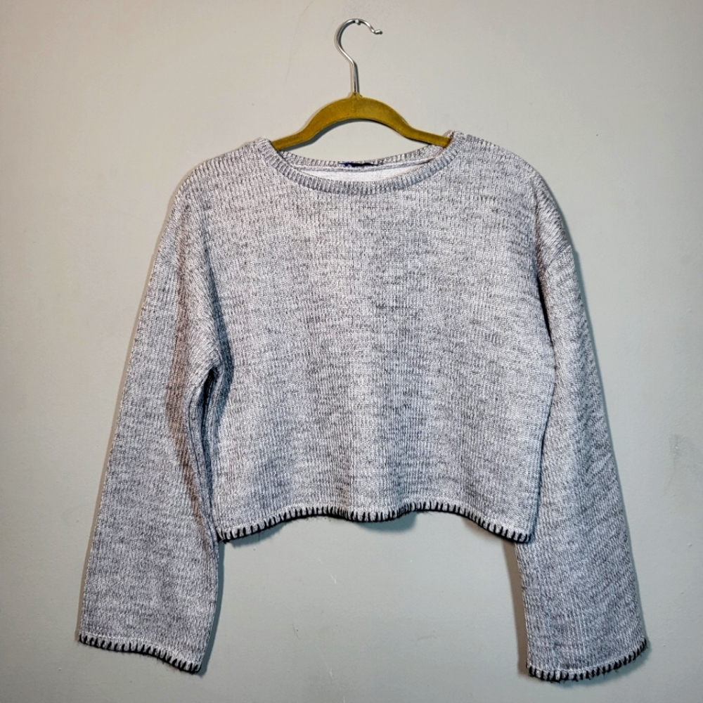 Zara Light Gray Crewneck Sweater